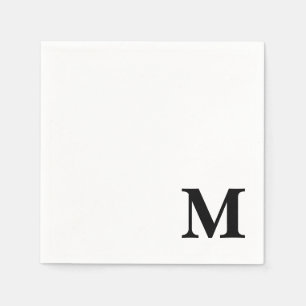 Bold Serif Monogram Initial  Napkin