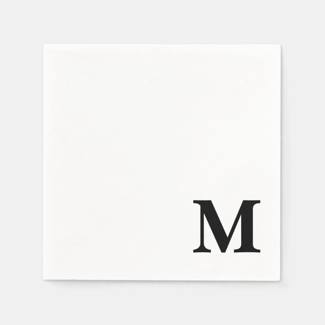 Bold Serif Monogram Initial  Napkin (Front)