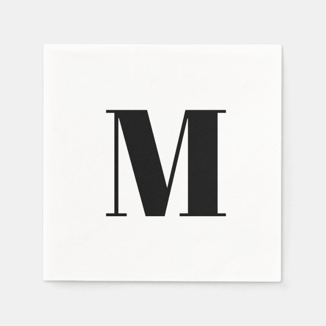Bold Serif Monogram Initial  Napkin (Front)
