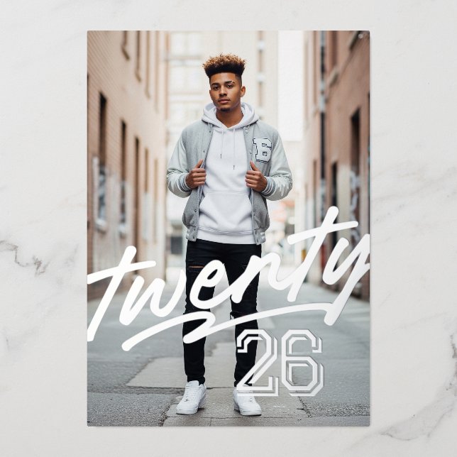 Bold Signature Grad | Masculine Photo Graduation (Front)