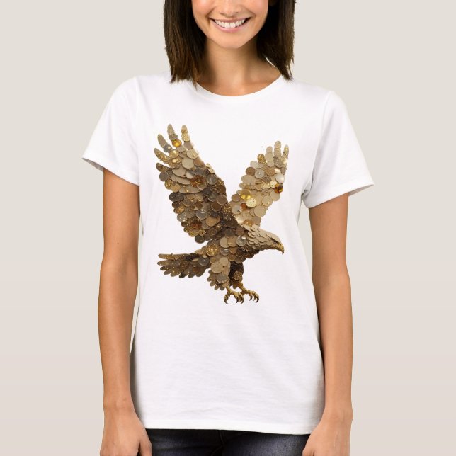 Bold Silver ABSTRACT ART Graphic Design T-Shirt (Front)