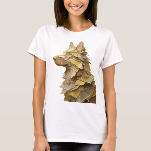 Bold Silver GOLDEN WOLF Modern Design T-Shirt