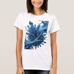 Bold Silver WATER ELEMENTAL ENERGY Print T-Shirt