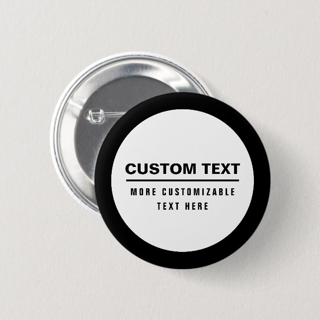 Bold Simple Customizable Text Template  2 Inch Round Button (Front & Back)