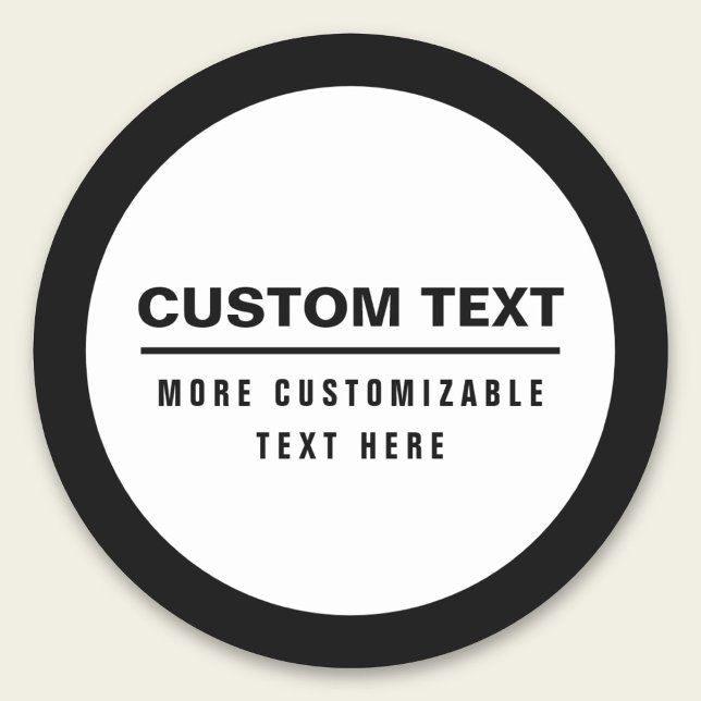 Bold Simple Customizable Text Template  Classic Round Sticker (Creator Uploaded)