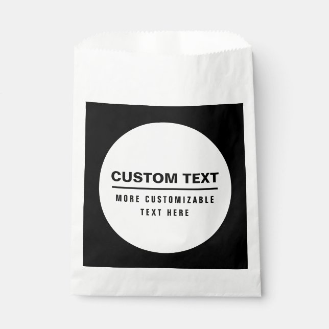 Bold Simple Customizable Text Template  Favour Bag (Front)