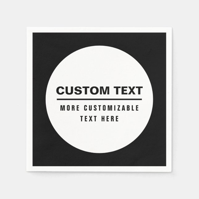 Bold Simple Customizable Text Template  Napkin (Front)