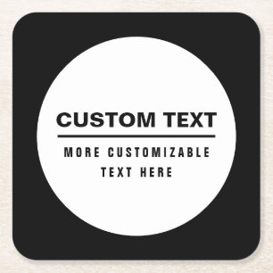 Bold Simple Customizable Text Template  Square Paper Coaster