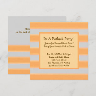 Bold Simple Stripes Green Potluck Party Invitation