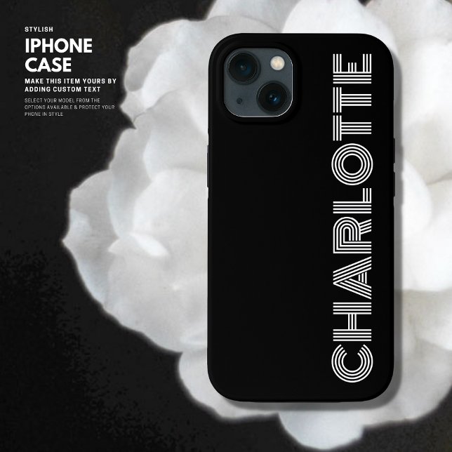 Bold Simple Trendy Black and White Personalized Case-Mate iPhone Case (Creator Uploaded)