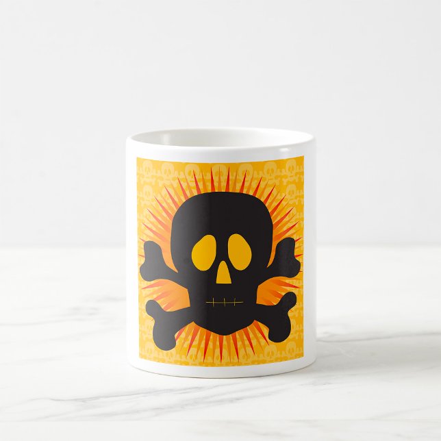 Bold Skull and Crossbones with Orange Burst Coffee Mug (Creator Uploaded)
