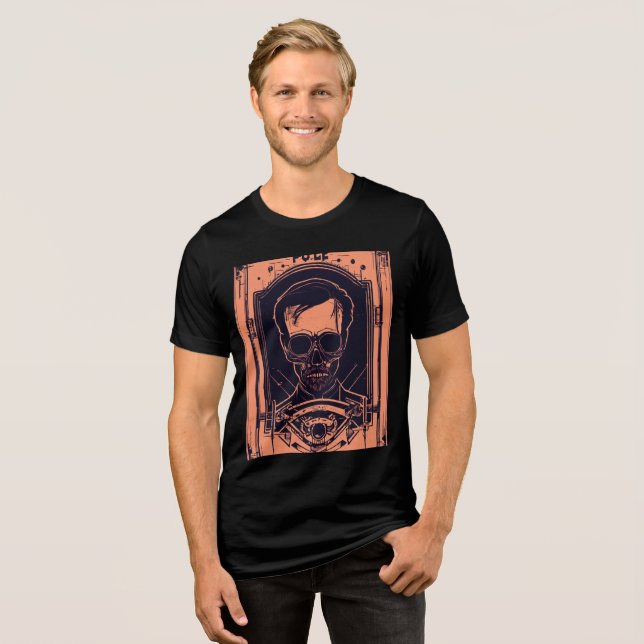 "Bold Skull Graphic T-Shirt - Edgy Urban Style" Tri-Blend Shirt (Front Full)