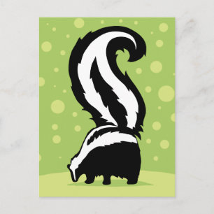 Bold Skunk Illustration With Green Dots Postcard