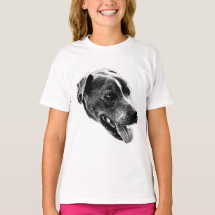 Bold Smile Pitbull Mix Black and White Tee