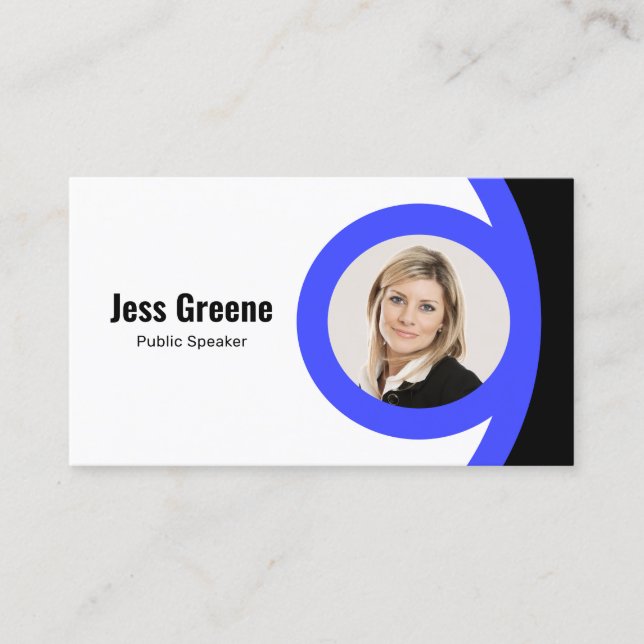 Bold Social Media Icon Photocard Business Card (Front)