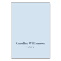 Bold Soft Blue Typography Custom Table Place Card