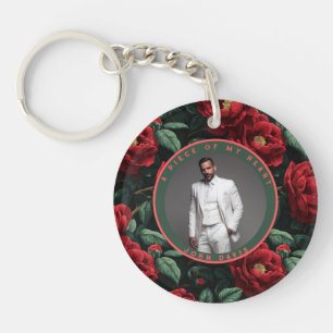 Bold special memory gift Floral Gardenias Keychain