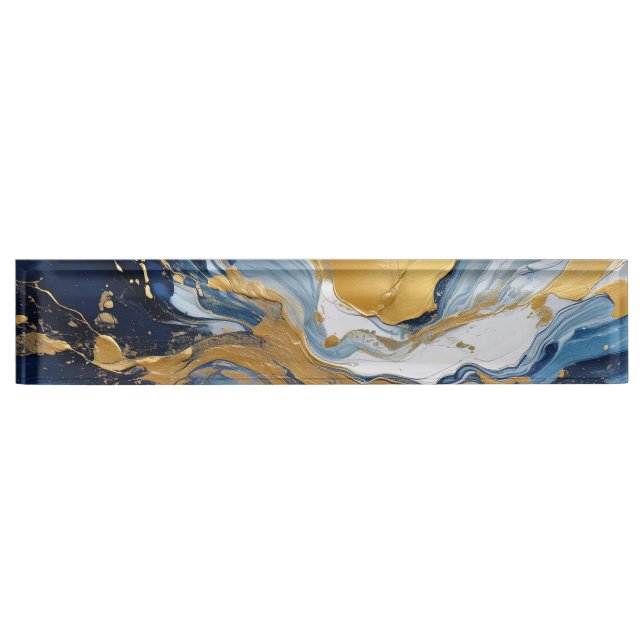 Bold Splash of Gold and Blue Nameplate (Front)