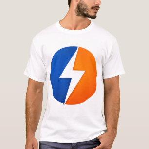 Bold Split Lightning Bolt Circle Logo Shirt – Blue