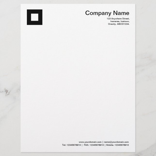 Bold Square - Black Letterhead (Front)