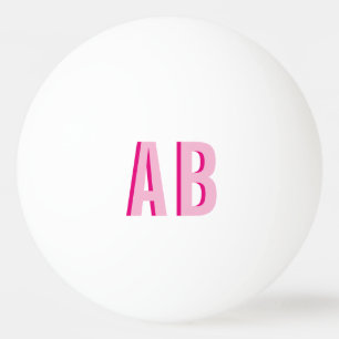 Bold Stacked Pink 2 Letter Monogram Ping Pong Ball