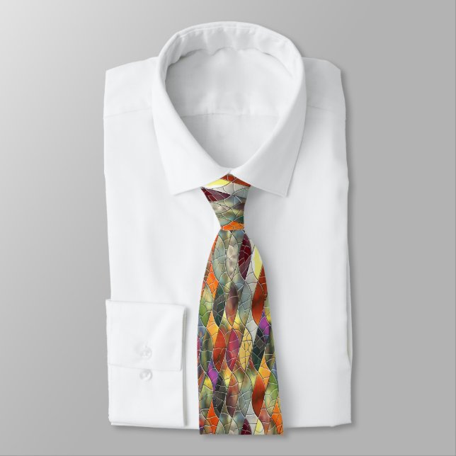 Bold Stained Glass Art Tie (Tied)