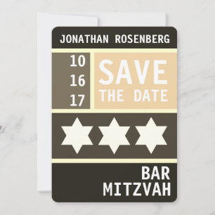 Bold Star of David Bar Mitzvah Save the Date