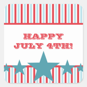 Bold Stars and Stripes Square Stickers