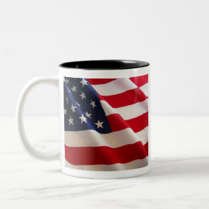 Bold Stars and Stripes – United States Flag Art Two-Tone Coffee Mug
