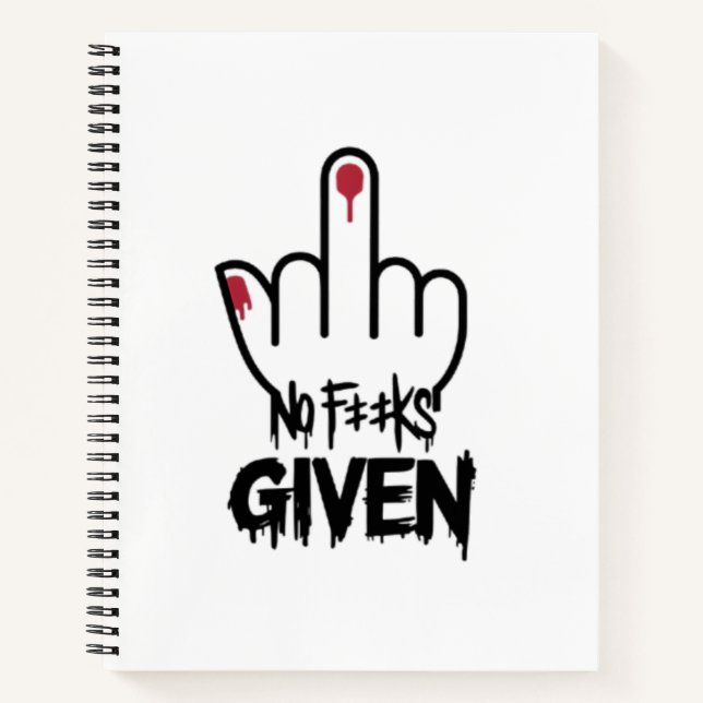  Bold Statement Art - Middle Finger Design Notebook (Front)