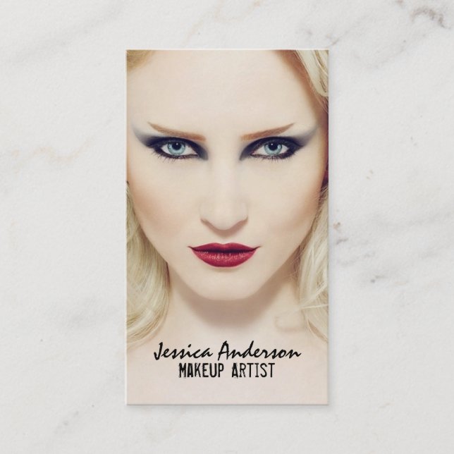Bold Statement Makeup Artist Business Card (Front)