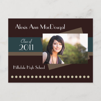 Bold Stripe Announcement Postcard (teal)