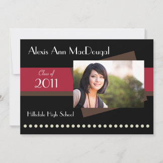 Bold Stripe Graduation Announcement (red)