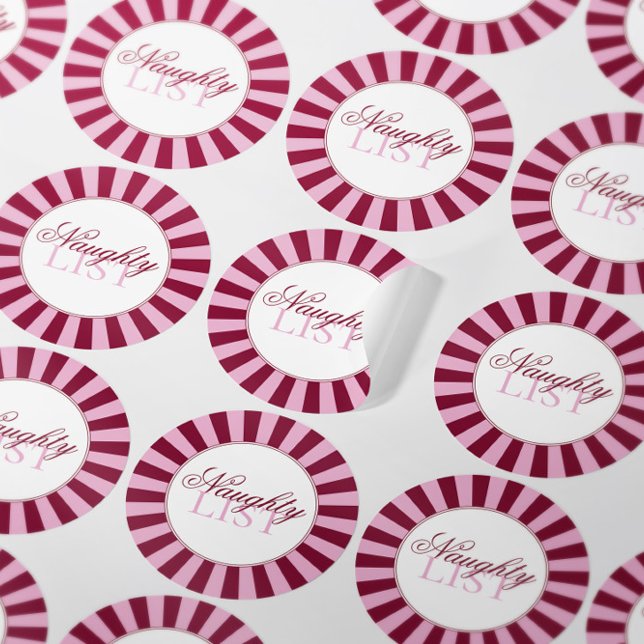 Bold stripe Naughty list Christmas Party sticker (Créateur téléchargé)