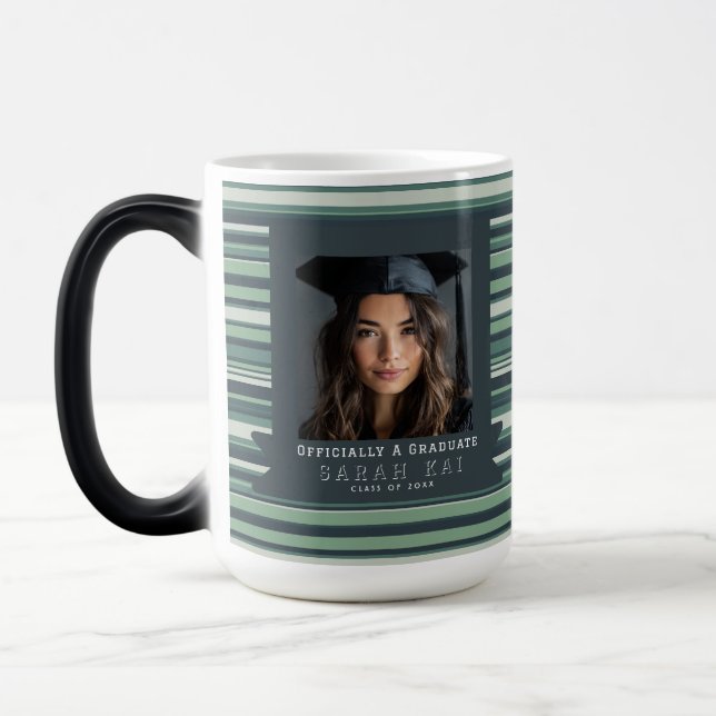 Bold Stripe Pattern Friend Grdauation Magic Mug (Left)