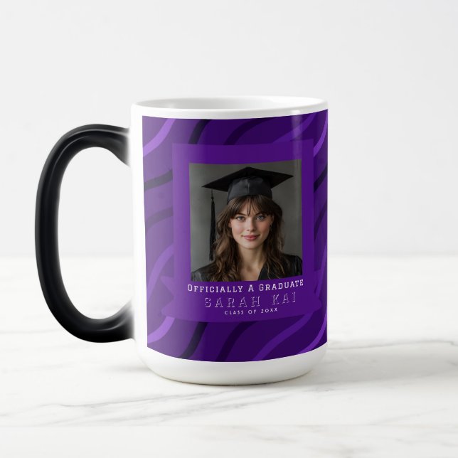 Bold Stripe Print College Graduation Magic Mug (Left)