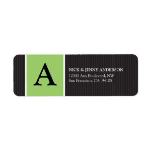 Bold Stripe Return Address Label (green)