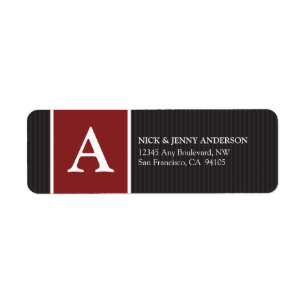 Bold Stripe Return Address Label (red)