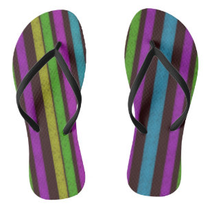Bold Striped Flip Flops
