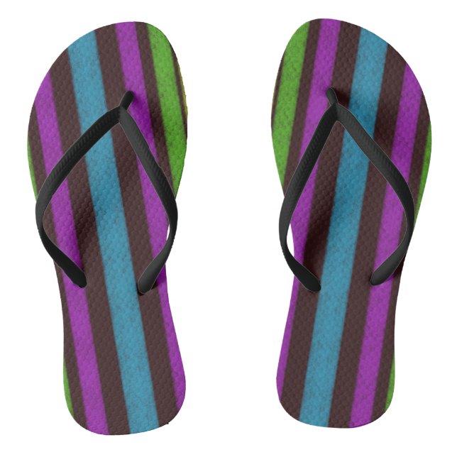 Bold Striped Flip Flops (Footbed)