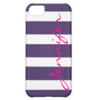 Bold Striped iPhone 5 Barely There Case | plum