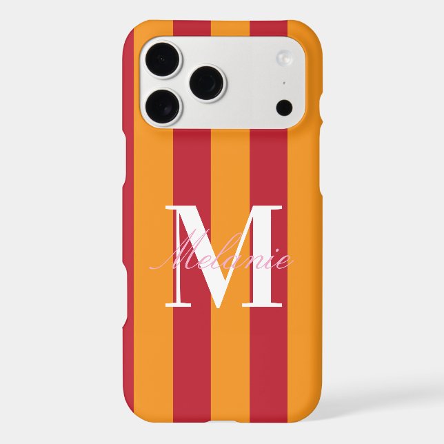 Bold Stripes Colourful Custom Monogram Initial (Back)