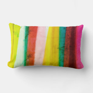 bold stripes in bright colours throw pillow