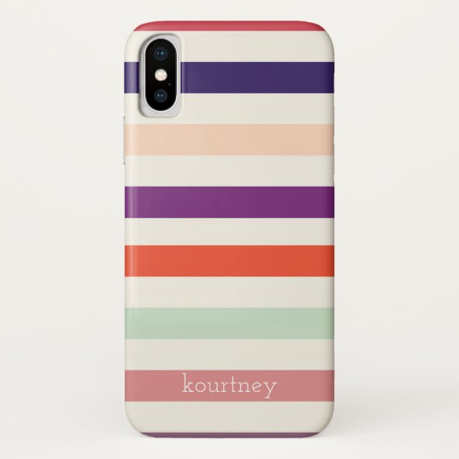 Bold Stripes Monogram Case-Mate iPhone Case (Back)