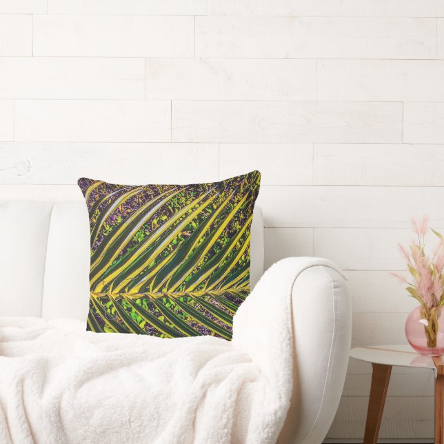 Bold Stripes of Palm Throw Pillow (Couch)