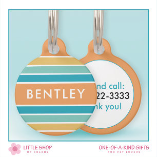 Bold Stripes Personalized Pet Tag