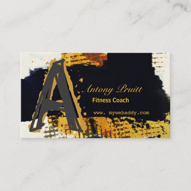 Bold Strokes Watercolor Abstract Passion Business Card (Front)