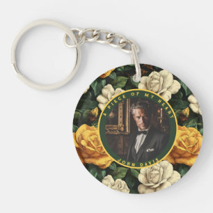Bold-styled Gifts For Men Floral Gardenias Keychain