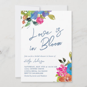 Bold Summer Floral Bridal Shower  Invitation