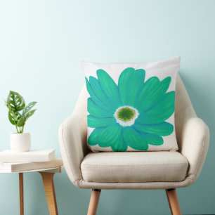 Bold Summer Floral Throw Pillow